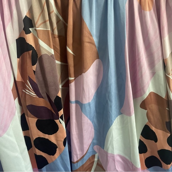 Hutch Arielle asymmetric Maxi Dress Peri Floral Geo satin 20453 - Picture 9 of 13